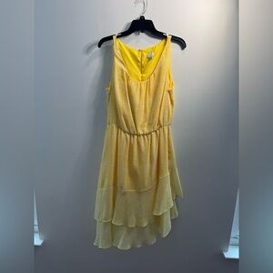 Yellow Sleeveless Layered Dress